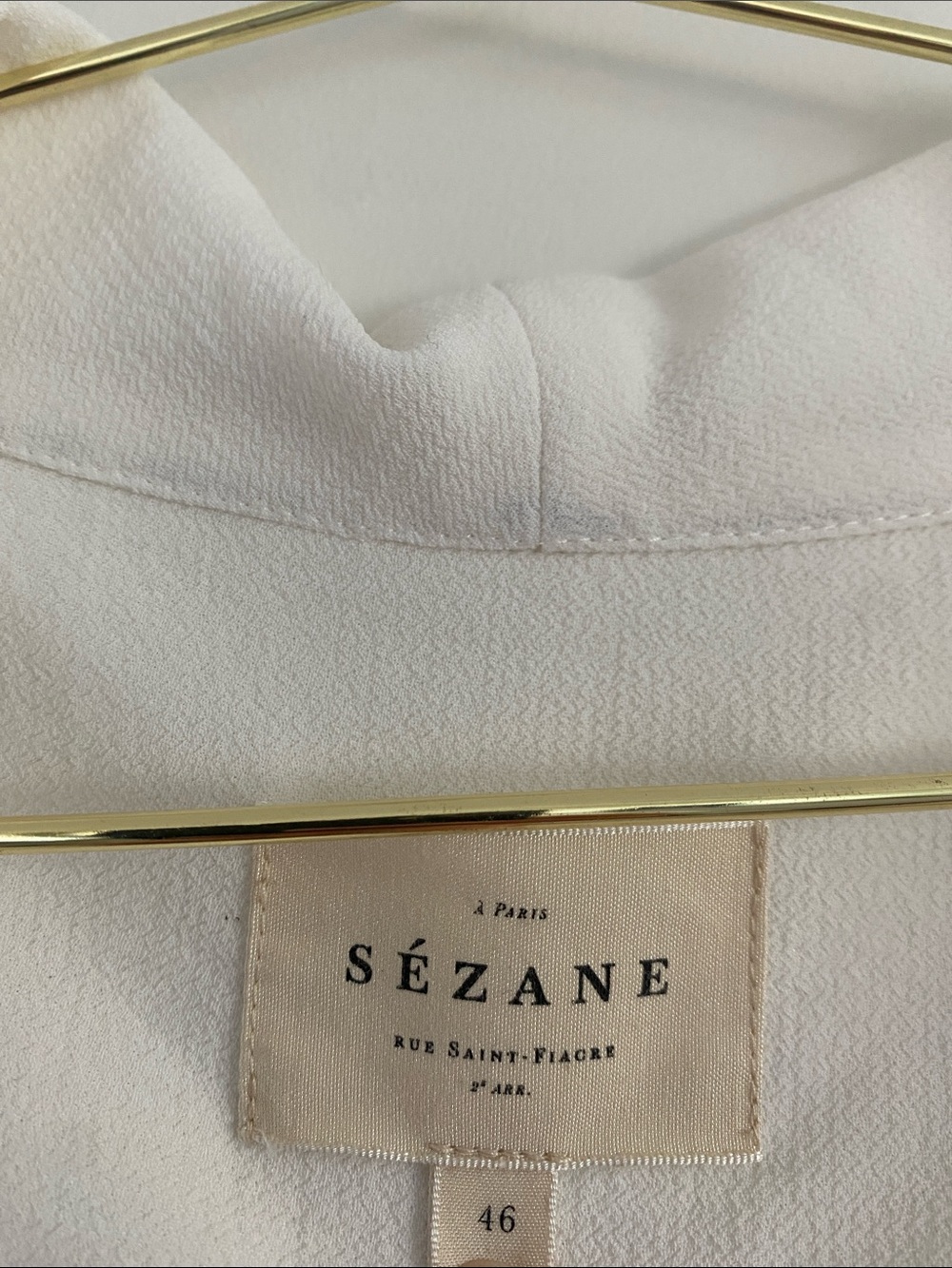 Sézane Abélia Ecru Draped Wrap Blouse - Picture 3 of 14